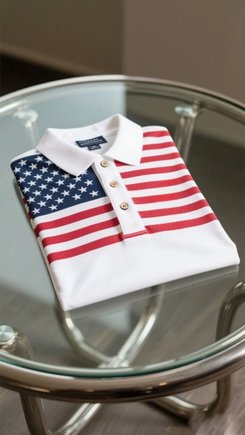 Men's Business Casual Button Short Sleeve Polo Shirt