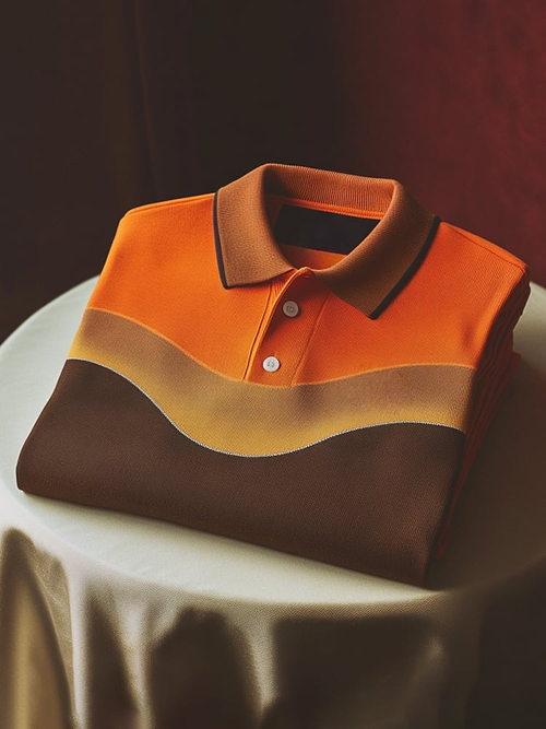 Men's Classic Business Logo Button Short Sleeve Polo Shirt