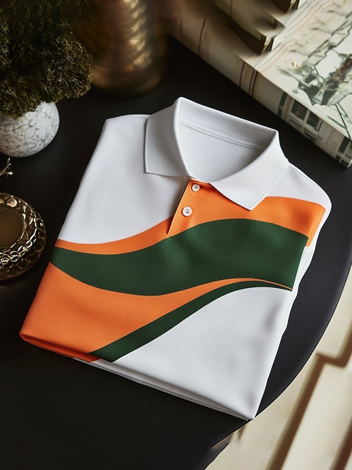 Men's Classic Business Logo Button Short Sleeve Polo Shirt