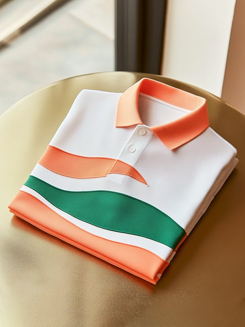 Men's Classic Business Logo Button Short Sleeve Polo Shirt