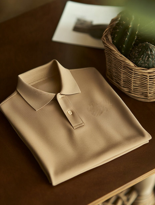Men's Business Casual Button Short Sleeve Polo Shirt