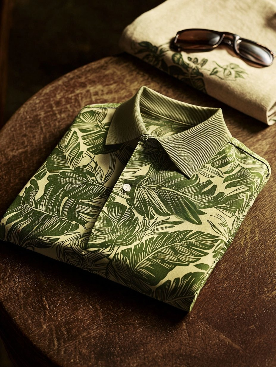 Men's Business Casual Button Short Sleeve Polo Shirt