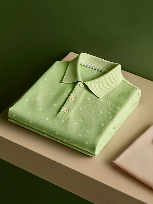 Men's Business Casual Button Short Sleeve Polo Shirt