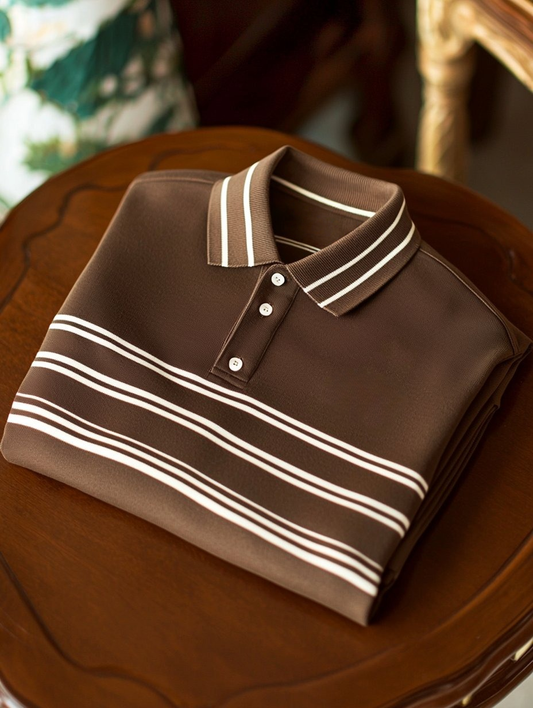 Men's Business Casual Button Short Sleeve Polo Shirt