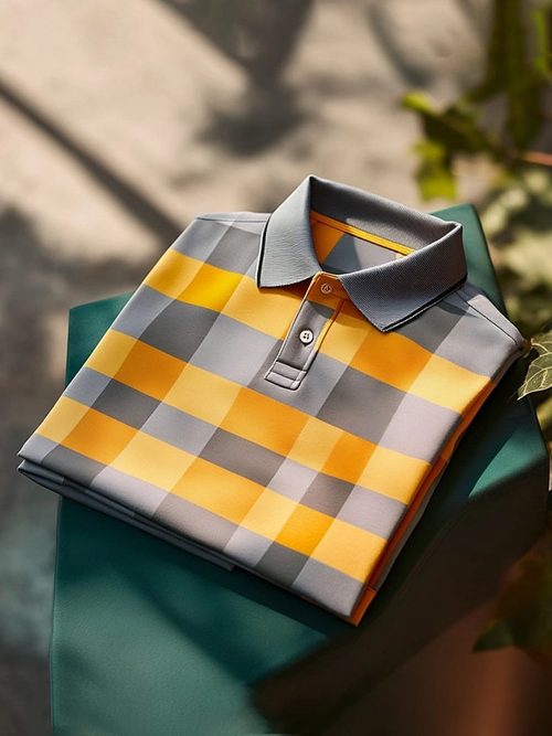 Men's Classic Business Logo Button Short Sleeve Polo Shirt