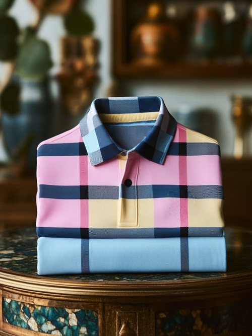 Men's Classic Business Logo Button Short Sleeve Polo Shirt
