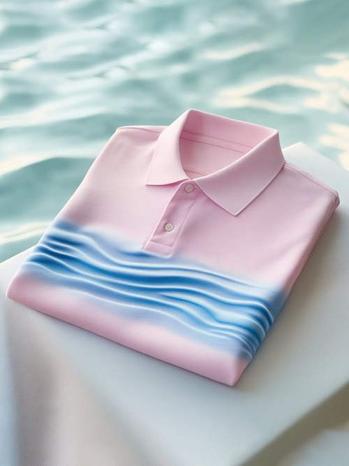 Men's Classic Business Logo Button Short Sleeve Polo Shirt