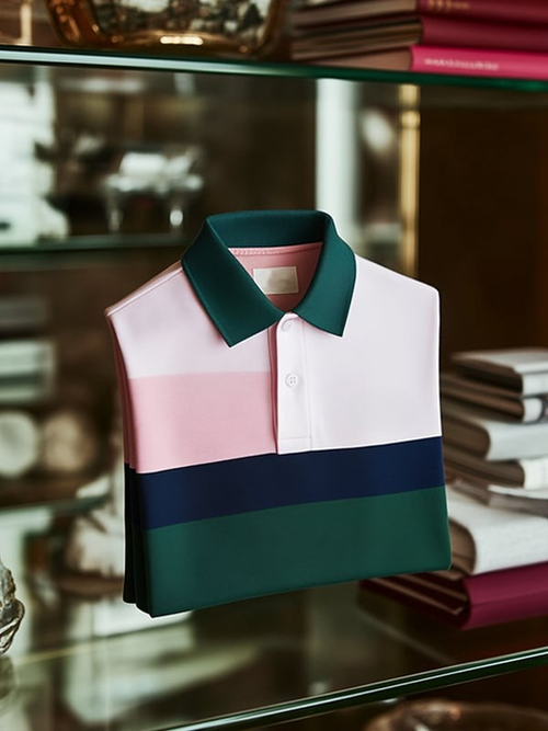 Men's Classic Contrast Business Logo Button Short Sleeve Polo Shirt