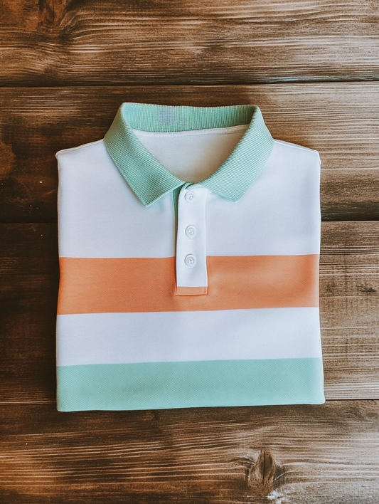 Men's Business Casual Button Short Sleeve Polo Shirt