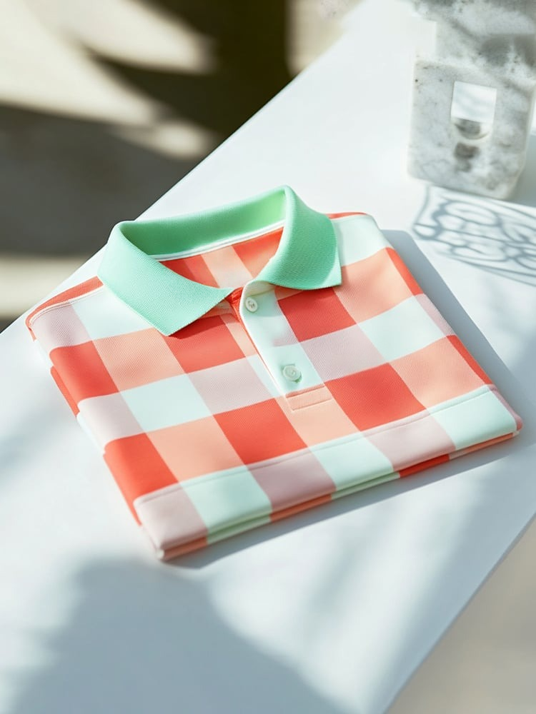 Men's Classic Business Logo Button Short Sleeve Polo Shirt
