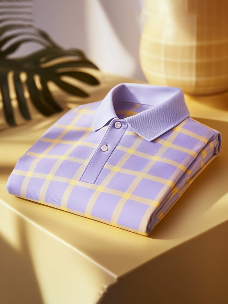 Men's Classic Business Logo Button Short Sleeve Polo Shirt