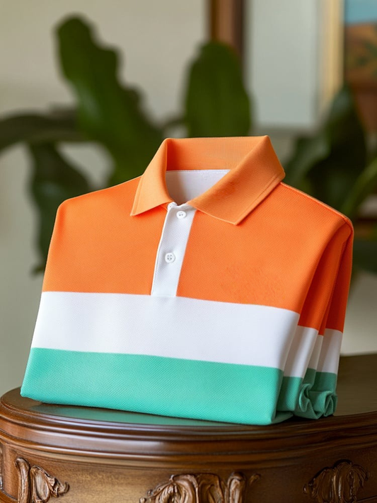 Men's Classic Business Logo Button Short Sleeve Polo Shirt