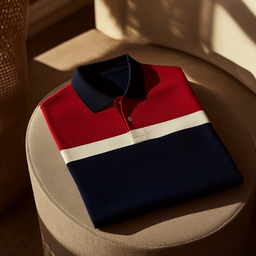 Men's Classic Business Logo Button Short Sleeve Polo Shirt