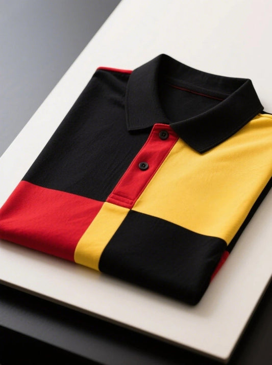 Men's Business Casual Button Short Sleeve Polo Shirt