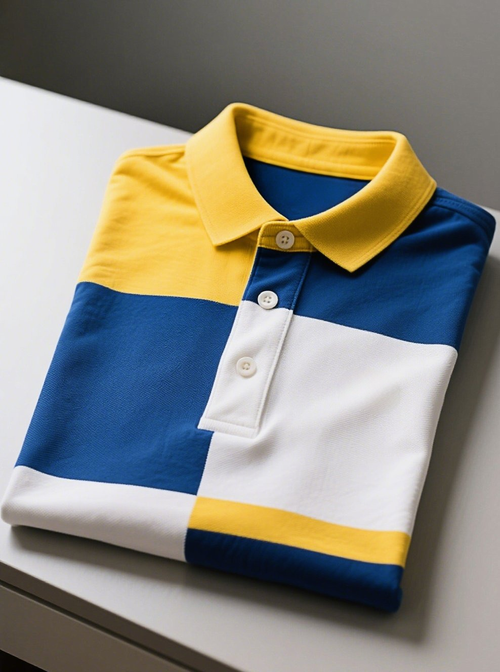 Men's Business Casual Button Short Sleeve Polo Shirt