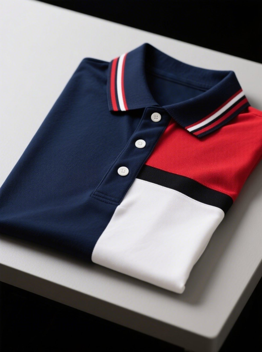 Men's Business Casual Button Short Sleeve Polo Shirt