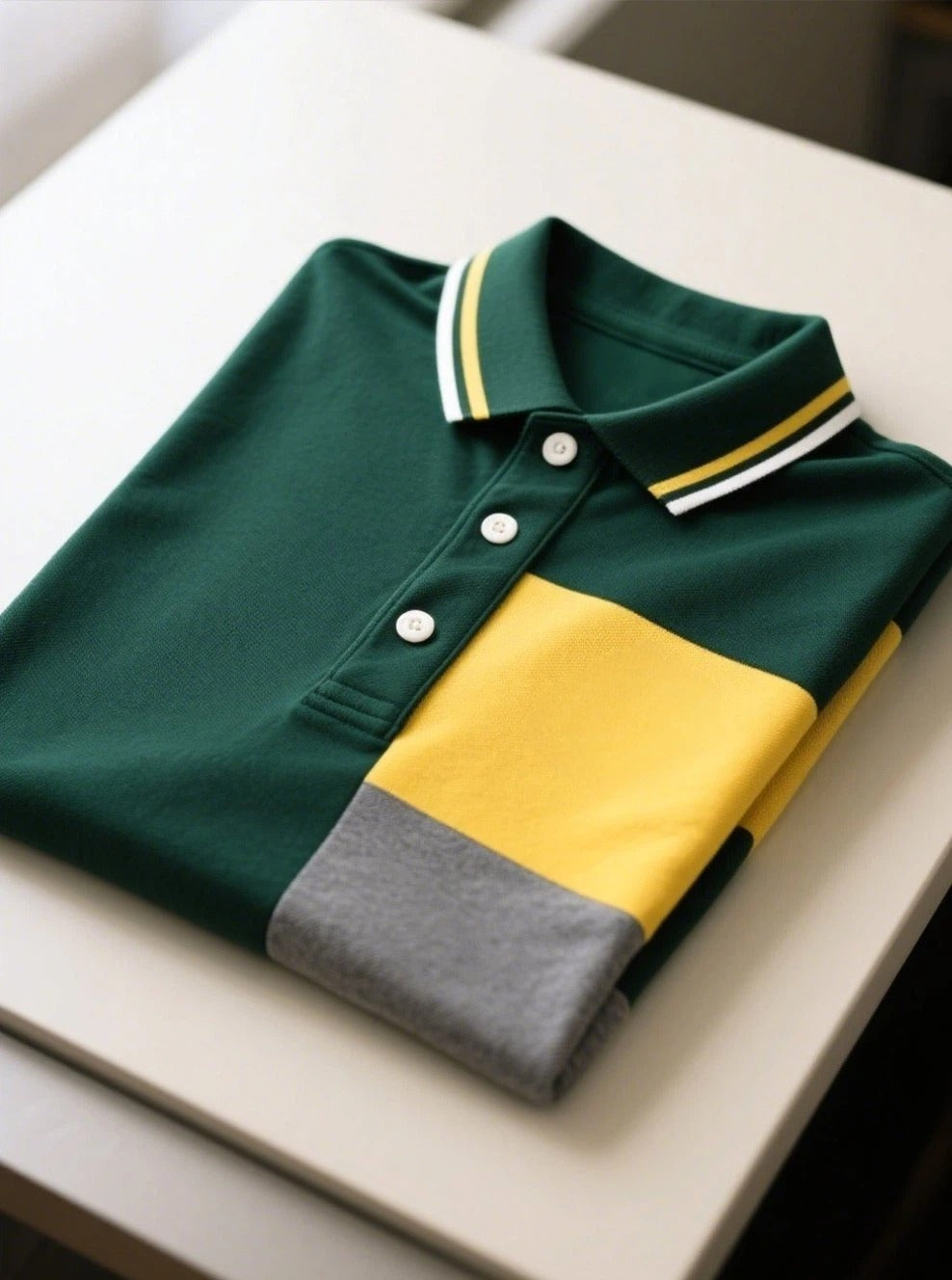Men's Business Casual Button Short Sleeve Polo Shirt
