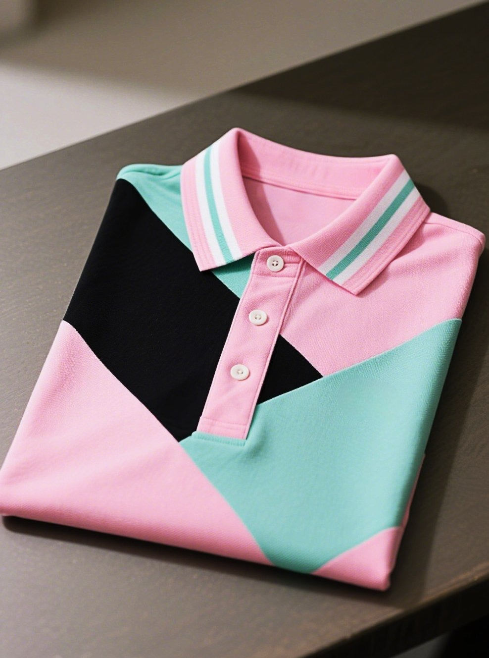 Men's Business Casual Button Short Sleeve Polo Shirt