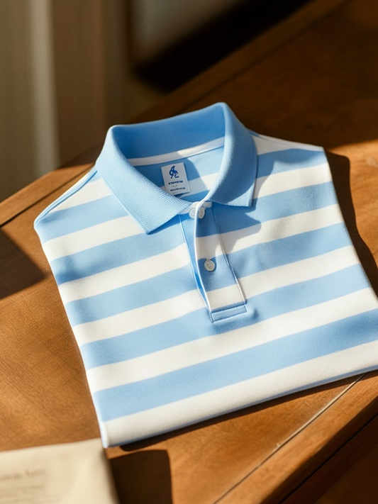 Men's Business Casual Button Short Sleeve Polo Shirt