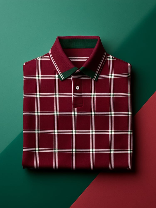 Men's Classic Business Logo Button Short Sleeve Polo Shirt