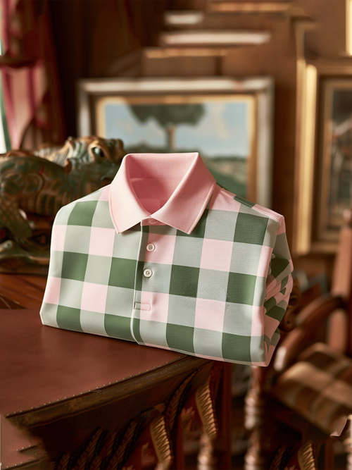 Men's Business Casual Button Short Sleeve Polo Shirt