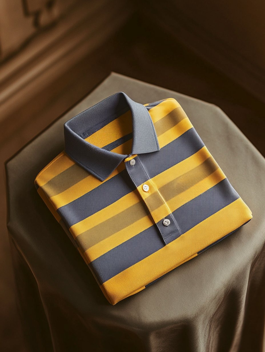 Men's Business Casual Button Short Sleeve Polo Shirt