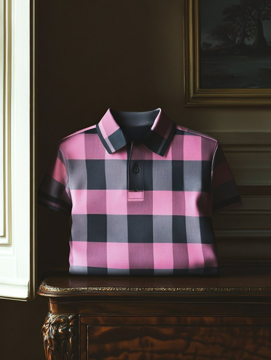 Men's Business Casual Button Short Sleeve Polo Shirt
