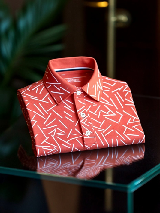 Men's Business Casual Button Short Sleeve Polo Shirt