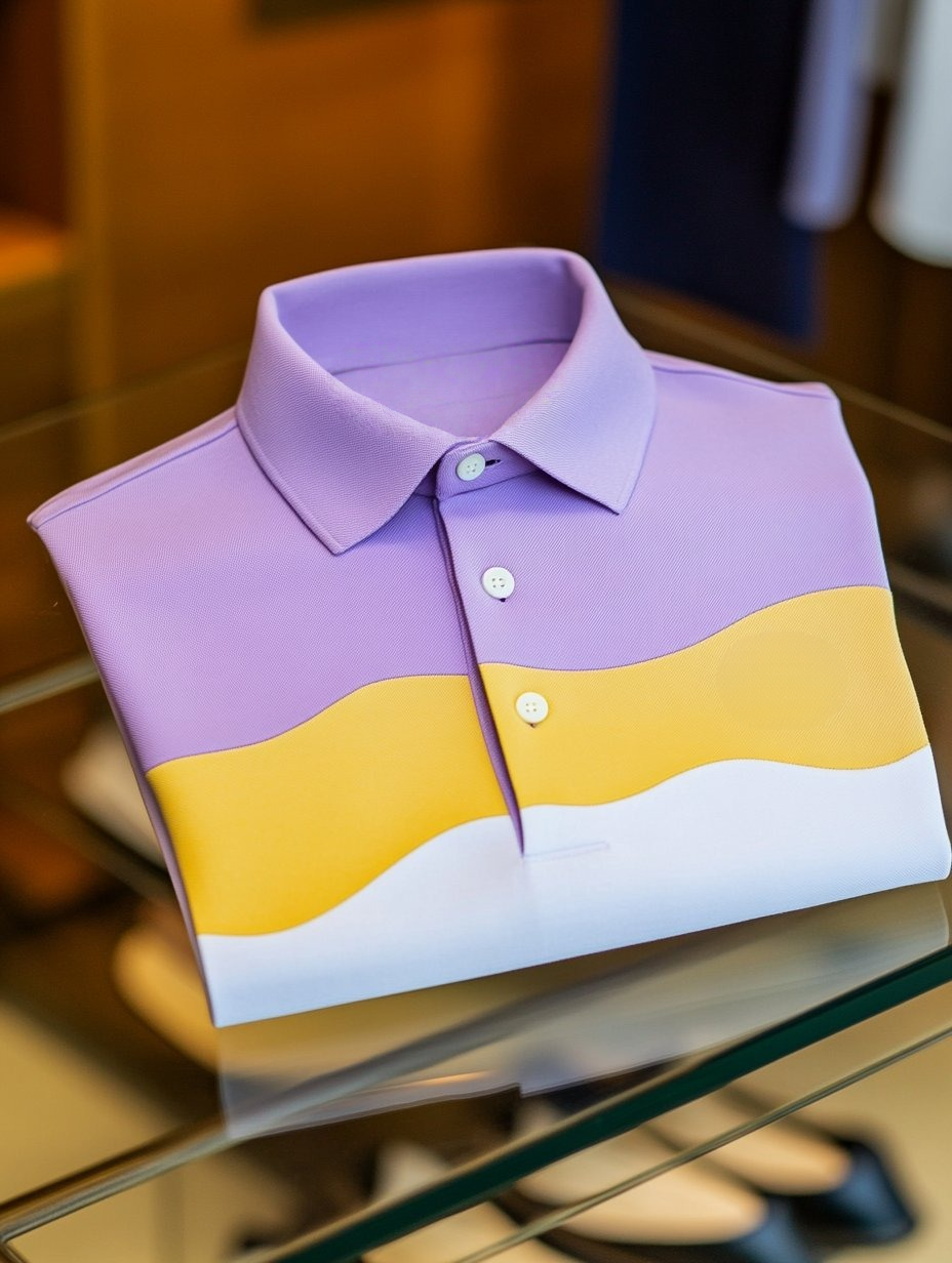 Men's Business Casual Button Short Sleeve Polo Shirt