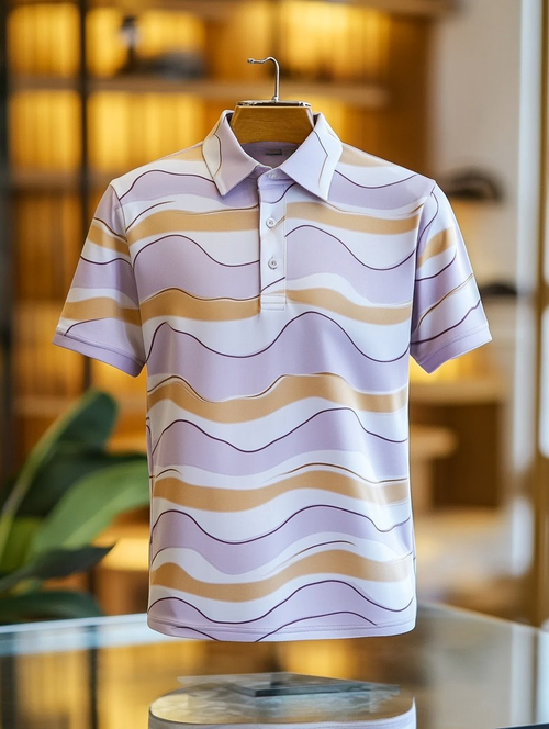 Men's Business Casual Button Short Sleeve Polo Shirt