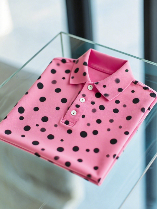 Men's Business Casual Art Button Short Sleeve Polo Shirt