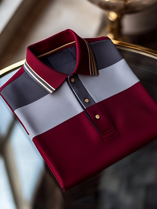 Men's Business Casual Button Short Sleeve Polo Shirt