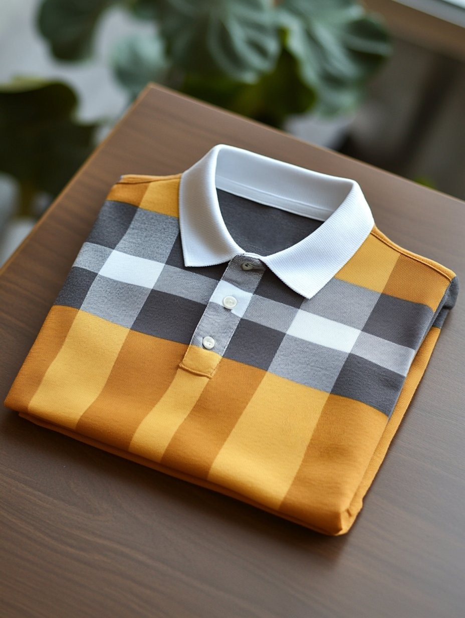 Men's Business Casual Button Short Sleeve Polo Shirt