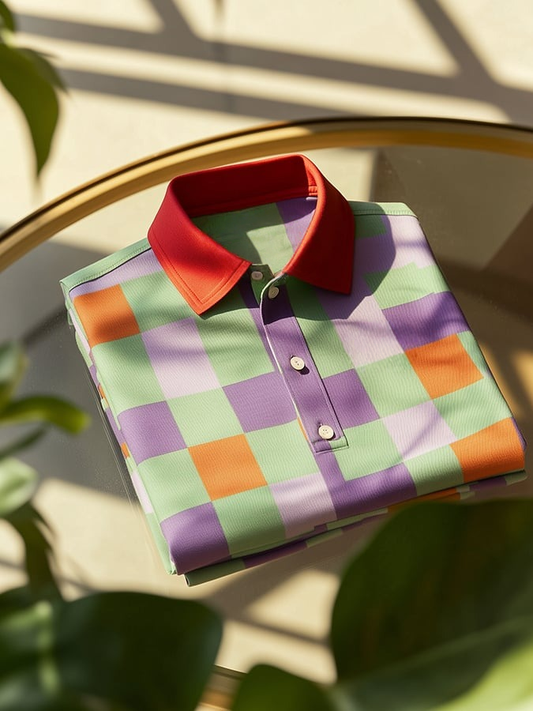 Men's Classic Business Old Money Button Short Sleeve Polo Shirt