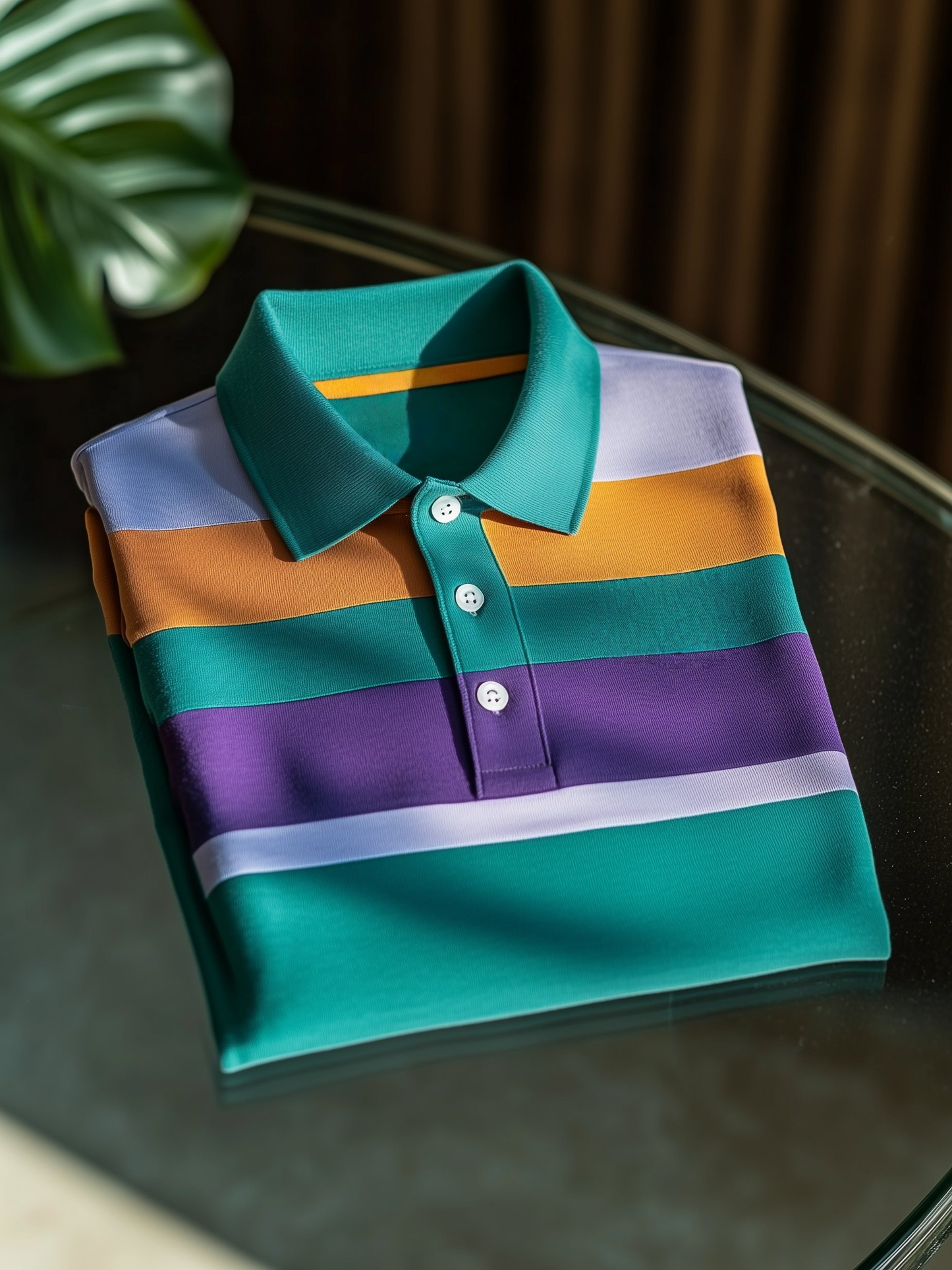 Men's Classic Business Old Money Button Short Sleeve Green Polo Shirt