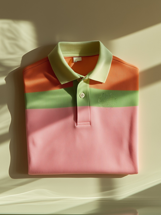 Men's Business Casual Old Money Print Button-Down Polo Shirt