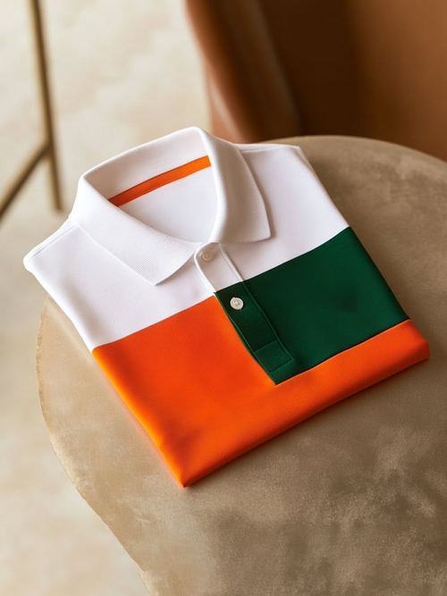 Men's Classic Business Check Logo Button Short Sleeve Polo Shirt