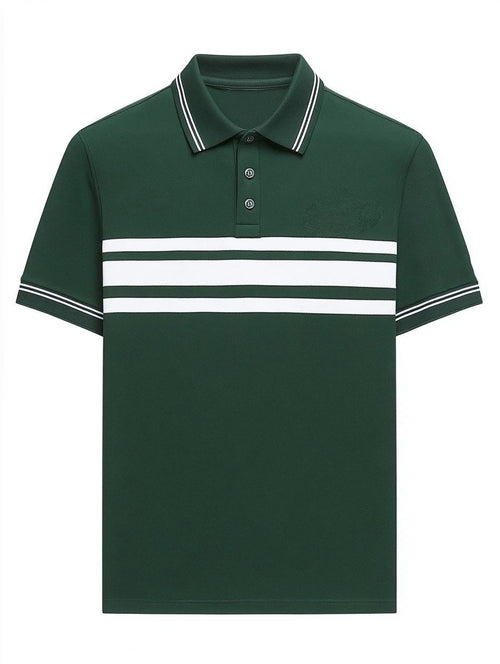 Men's Business Casual Button Short Sleeve Polo Shirt