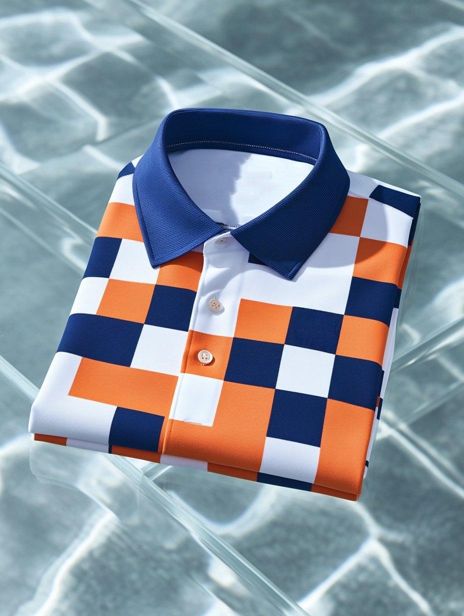 Men's Business Casual Button Short Sleeve Polo Shirt