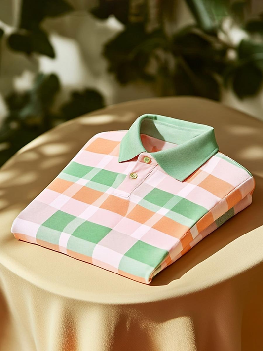 Men's Classic Business Logo Button Short Sleeve Polo Shirt