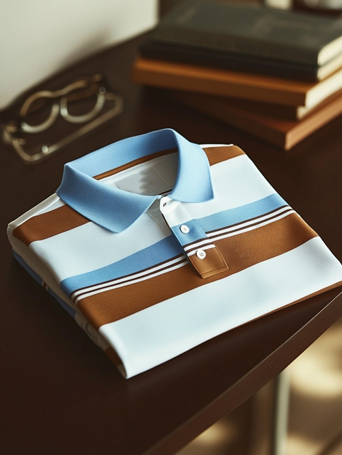 Men's Business Casual Button Short Sleeve Polo Shirt