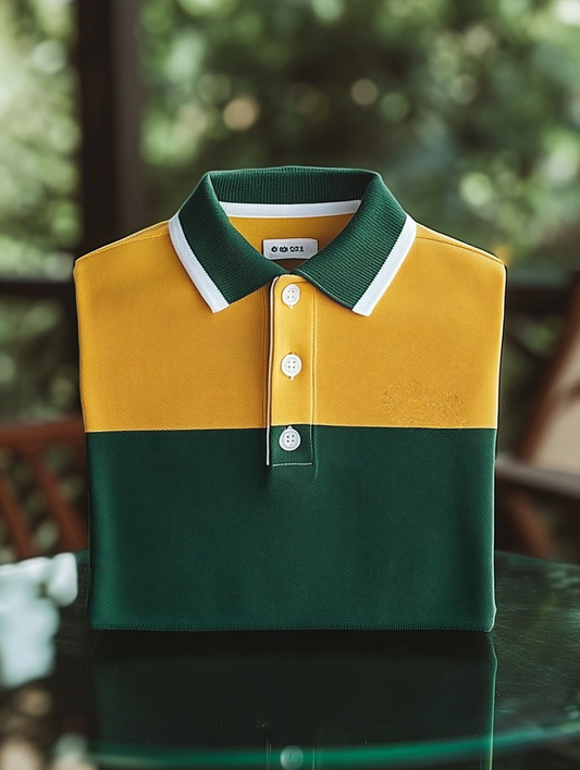 Men's Business Casual Button Short Sleeve Polo Shirt