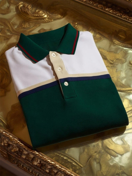 Men's Business Casual Button Short Sleeve Polo Shirt