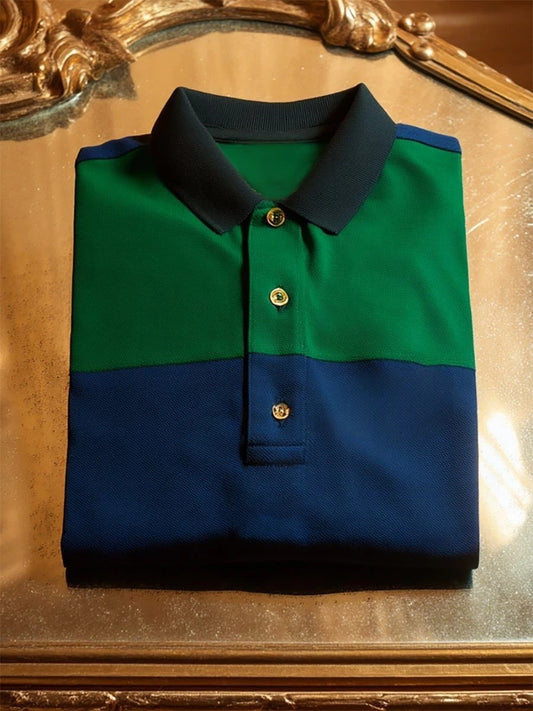 Men's Business Casual Button Short Sleeve Polo Shirt