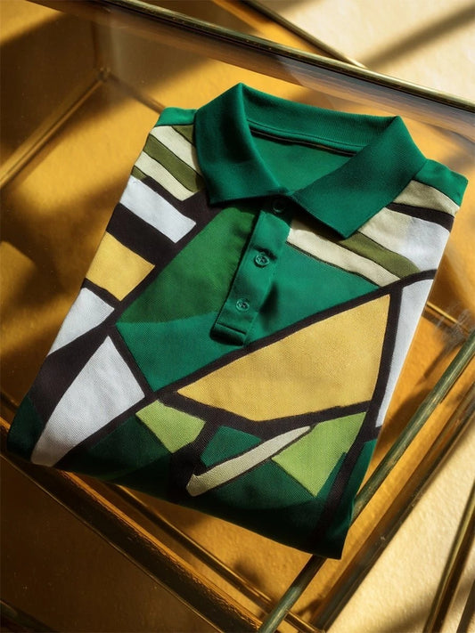 Men's Business Casual Button Short Sleeve Polo Shirt