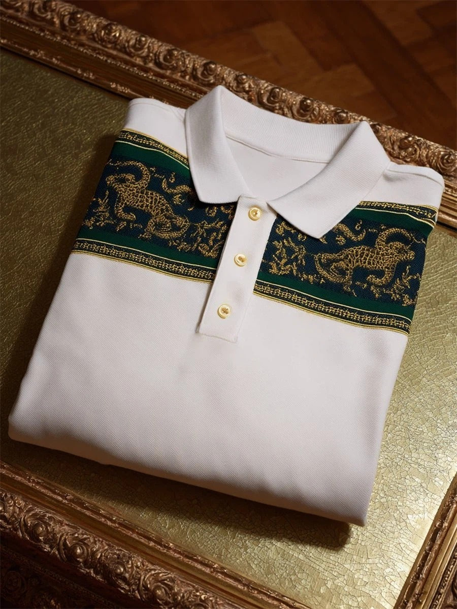 Men's Business Casual Button Short Sleeve Polo Shirt