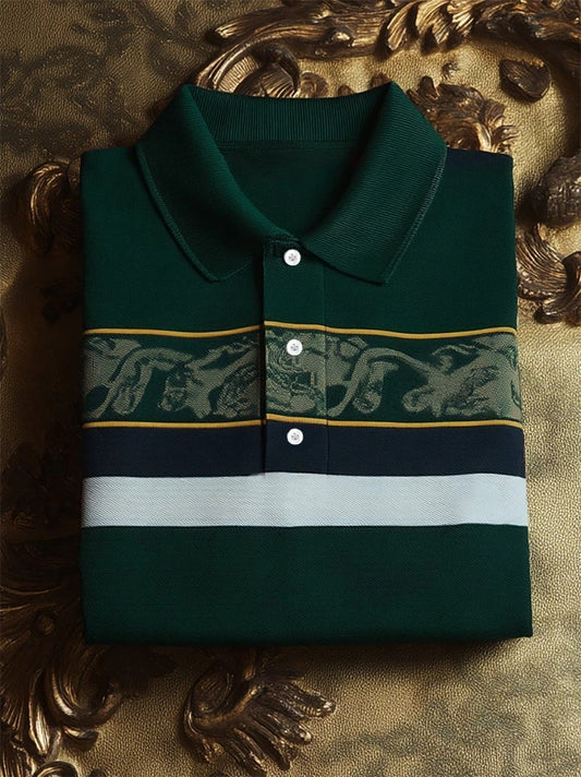 Men's Business Casual Button Short Sleeve Polo Shirt
