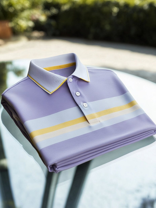 Men's Business Casual Button Short Sleeve Polo Shirt