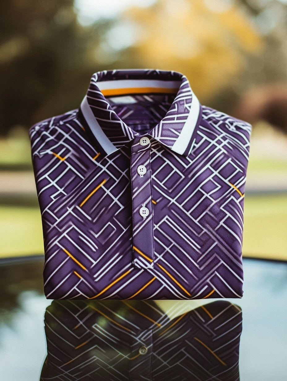 Men's Business Casual Button Short Sleeve Polo Shirt