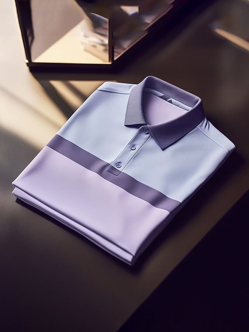 Men's Classic Business Check Logo Button Short Sleeve Polo Shirt